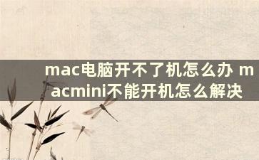 mac电脑开不了机怎么办 macmini不能开机怎么解决